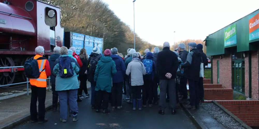 Heritage Walk group around site