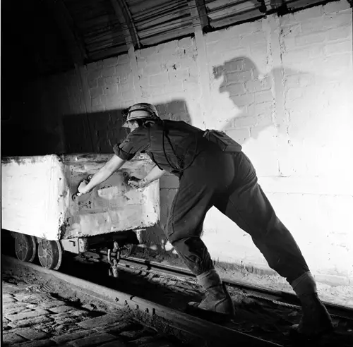 Image of a Miner and Coal Tub Image of a Miner and Coal Tub
