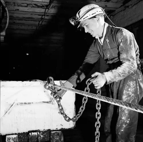 Image of a Miner and Coal Tub Image of a Miner and Coal Tub