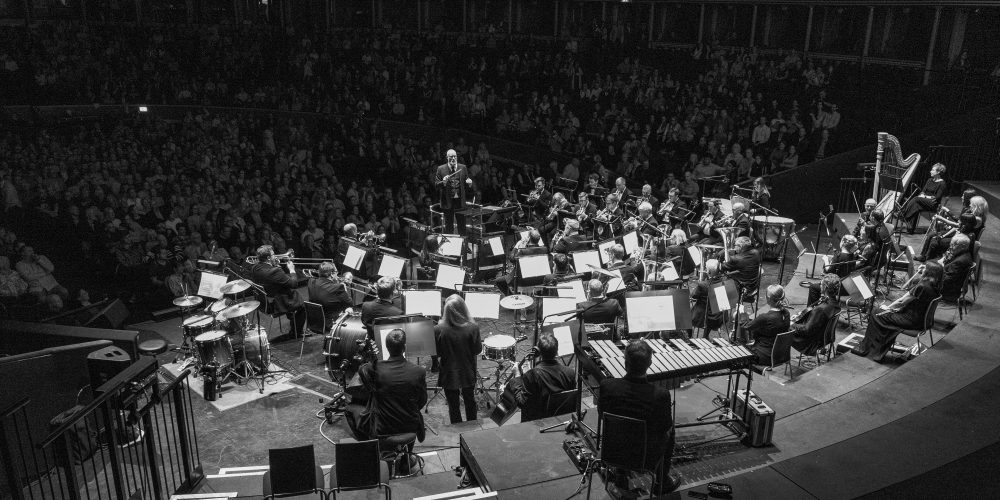 Grimethorpe playing on stage in 2022