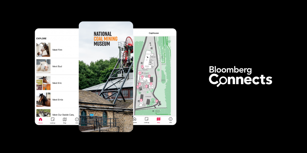 Bloomberg app advert with screenshots of the app